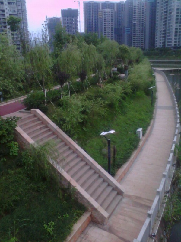 郴江河生態(tài)混凝土遠景效果